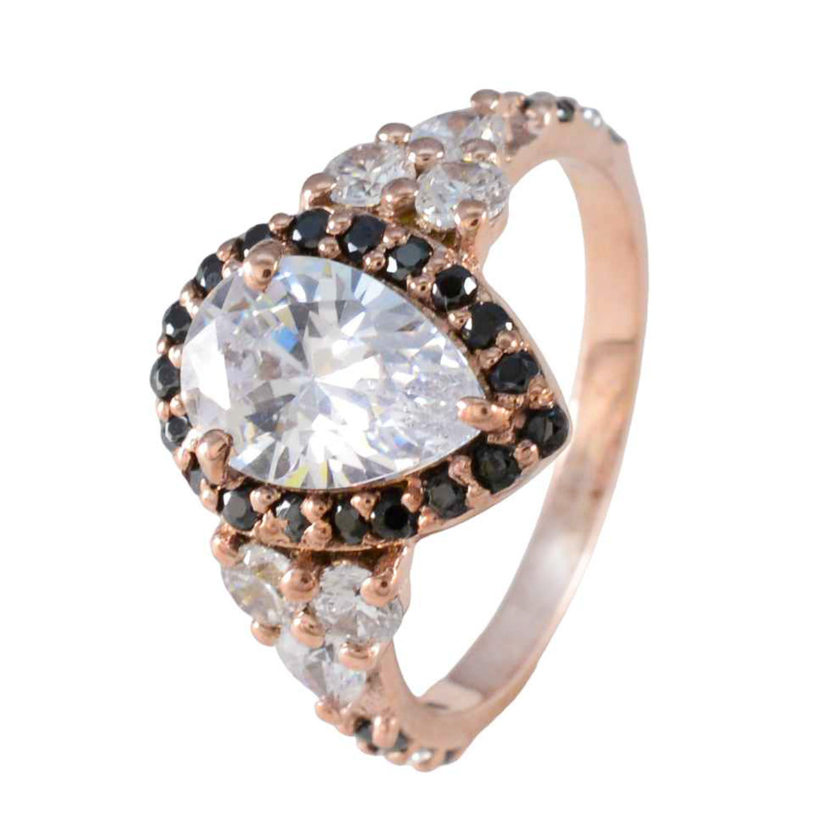 Anello romantico sottile con alone di zirconi cubici in argento sterling coreano e pietre preziose blu Immagine secondaria del prodotto