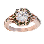 Blue Sapphire CZ Halo Indian 925 Sterling Silver Blue Gemstones Minimal valentine Ring Jewelry