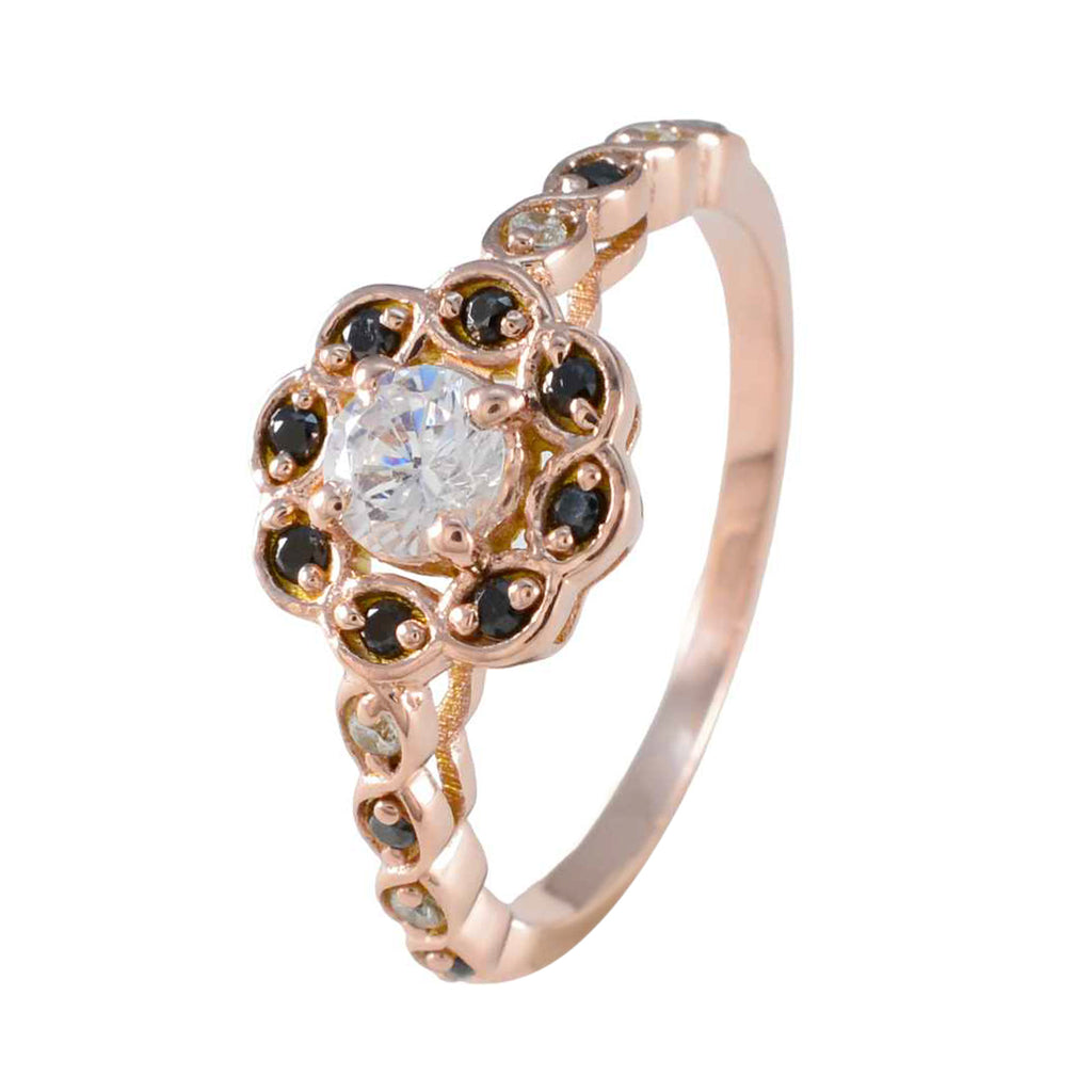 Blue Sapphire CZ Halo Indian Sterling Silver Blue Gemstone Delicate Trendy Ring Jewelry