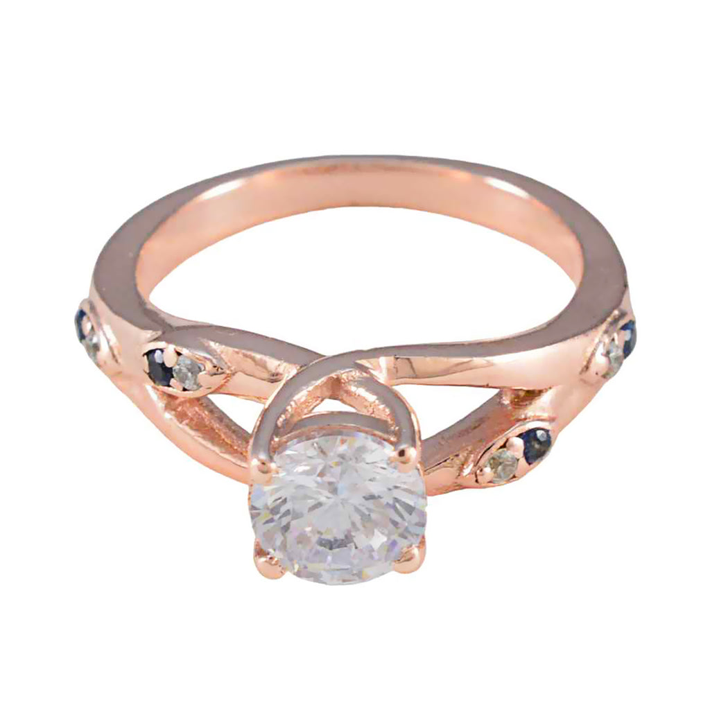 Blue Sapphire CZ Penta American 925 Sterling Silver Blue Gemstone Delicate Feminine Ring Jewellery