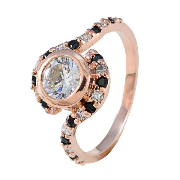 Blue Sapphire CZ Halo Indian Silver Blue Gems Delicate Glamorous Ring Jewelry