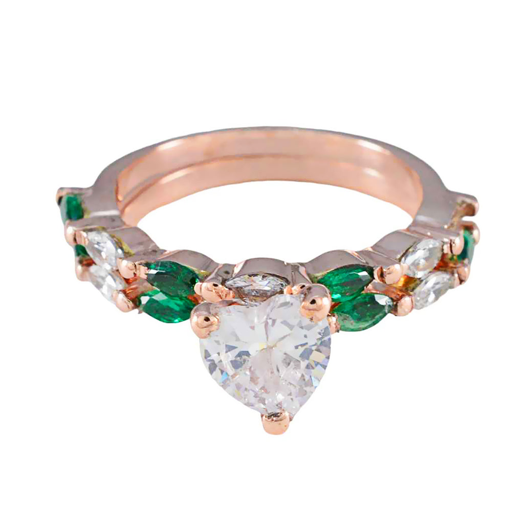 Emerald CZ multiple American Sterling Silver Green Gemstone Whisper thin Engagement Ring Jewellery