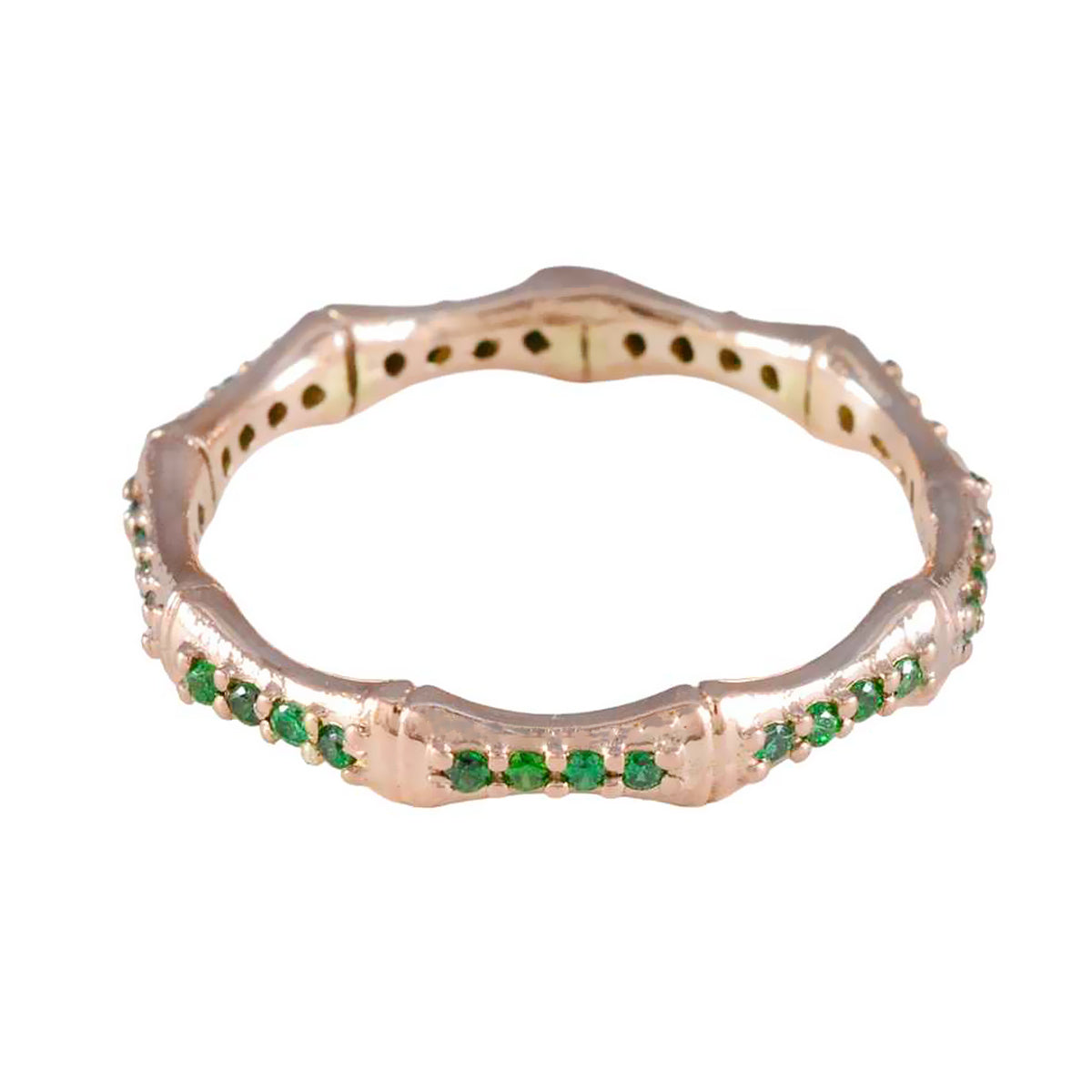 Emerald CZ multiple Latin American Sterling Silver Green Gemstones Delicate Eternity Band Jewellery