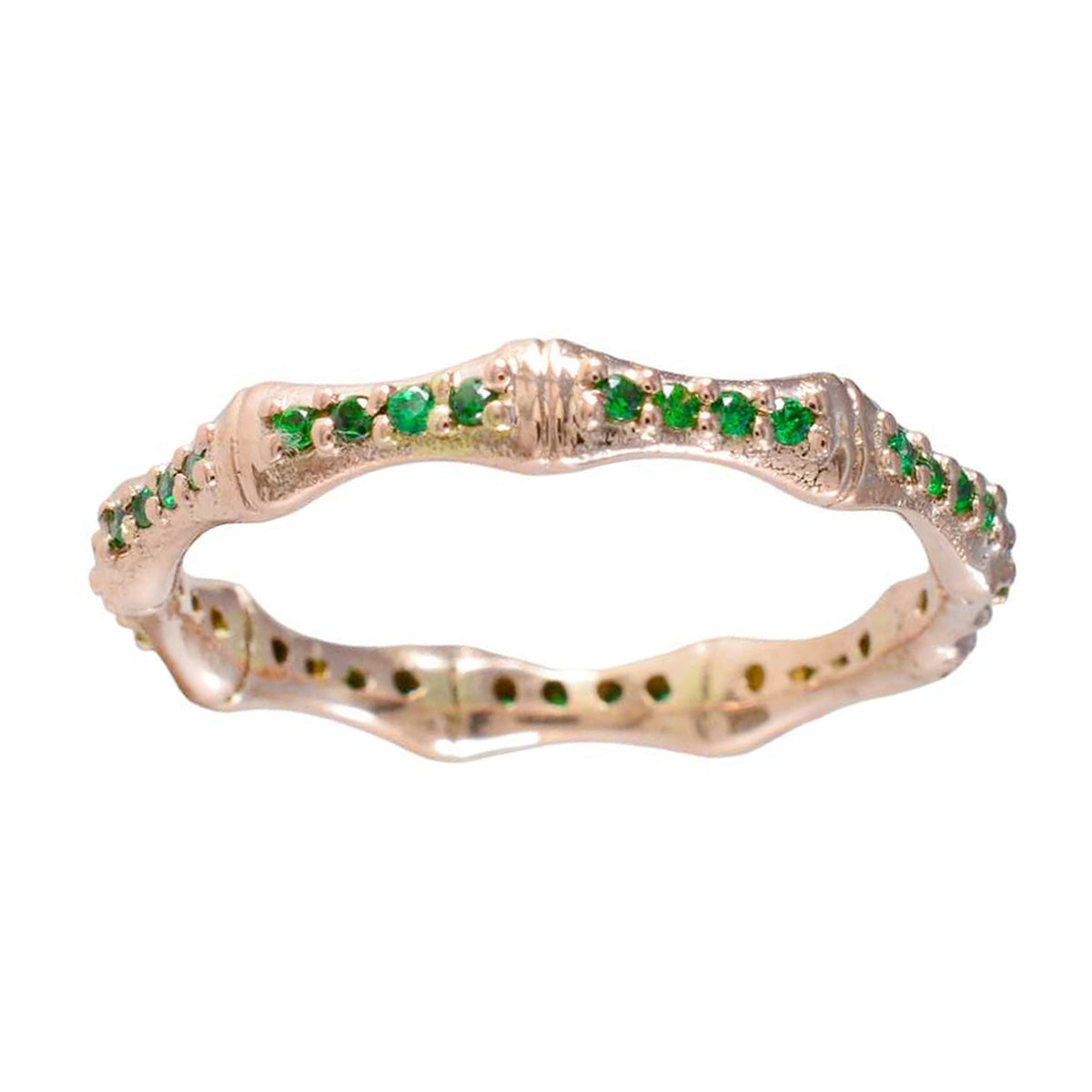 Emerald CZ multiple Latin American Sterling Silver Green Gemstones Delicate Eternity Band Jewellery