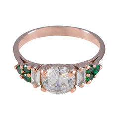 Emerald CZ Halo Korean Sterling Silver Green Gems Delicate Luxurious Ring Jewelry