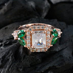 Emerald CZ Halo American 92.5 Silver Green Gemstones Slim valentine Ring Jewellery
