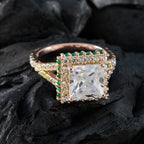Emerald CZ Halo Indian 925 Sterlings Silver Green Gemstone Whisper thin Promise Ring Jewelry