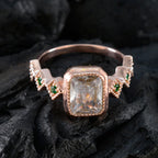 Emerald CZ Penta American Silver Green Gemstone Delicate Graceful Ring Jewellery