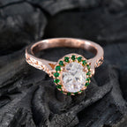 Emerald CZ Halo Indian 925 Sterling Silver Green Gemstone Whisper thin Promise Ring Jewelry