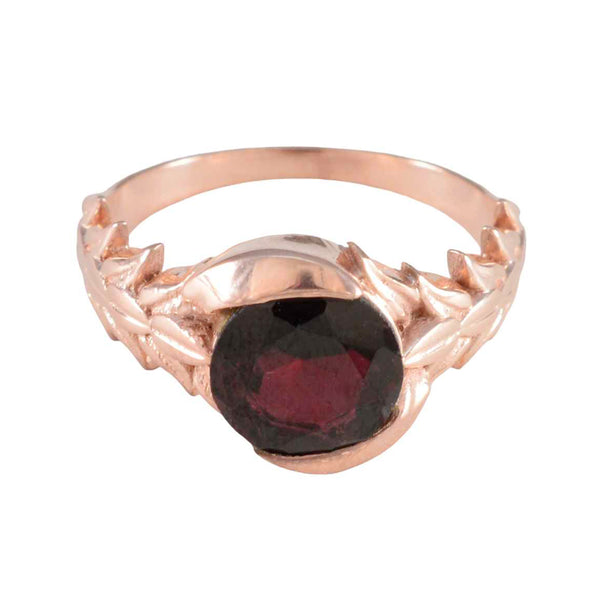 Garnet Solitaire Korean 925 Sterling Silver Red Gemstone Mid weight Trendy Ring Jewellery
