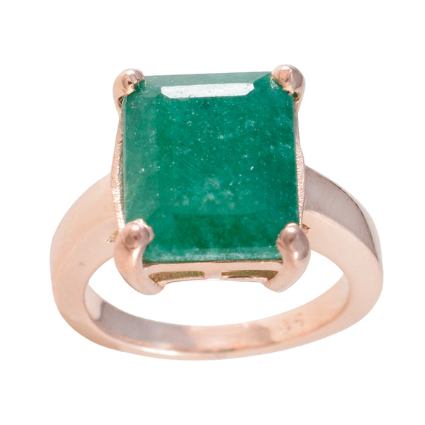 Indian Emerald Solitaire Indian 925 Sterling Silver Green Gemstones Minimal valentine Ring Jewellery