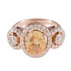 Morganite CZ Halo Korean 925 Sterling Silver Brown Gemstones Slim propsel Ring Jewelry