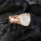 Rainbow Moonstone Solitaire Latin American Silver White Gemstones Mid weight Trendy Ring Jewelry