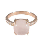 Rose Quartz Halo Latin American 92.5 Silver Pink Gems Whisper thin Love Ring Jewellery
