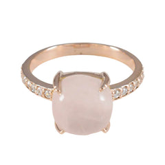 Rose Quartz Halo Latin American 92.5 Silver Pink Gems Whisper thin Love Ring Jewellery