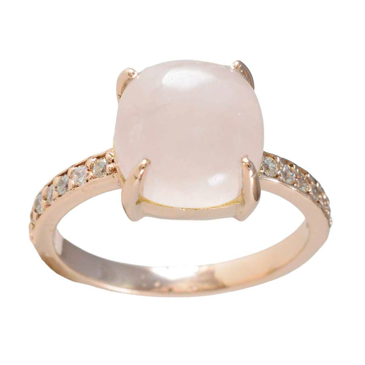 Rose Quartz Halo Latin American 92.5 Silver Pink Gems Whisper thin Love Ring Jewellery