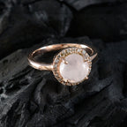 Rose Quartz Halo American 925 Sterling Silver Pink Gems Delicate Modern Ring Jewellery