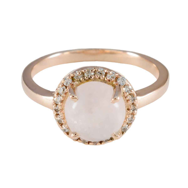 Rose Quartz Halo American 925 Sterling Silver Pink Gems Delicate Modern Ring Jewellery