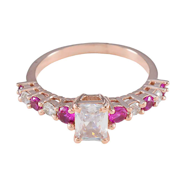 Ruby CZ multiple American 925 Silver Red Gemstone Delicate Contemporary Ring Jewellery