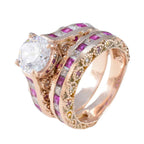 Ruby CZ multiple Latin American 92.5 Silver Red Gemstone Eye catching valentine Ring Jewellery