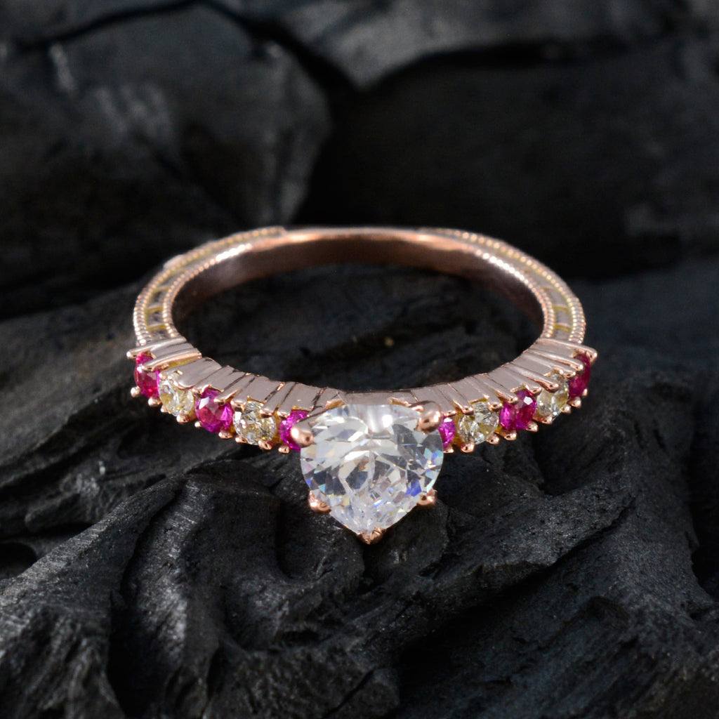 Ruby CZ multiple American 92.5 Silver Red Gemstones Delicate Trendy Ring Jewellery