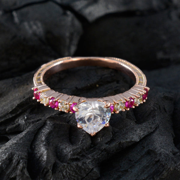 Ruby CZ multiple American 92.5 Silver Red Gemstones Delicate Trendy Ring Jewellery