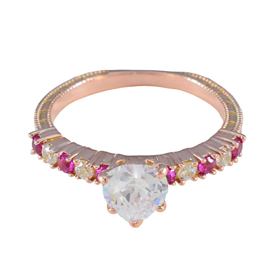 Ruby CZ multiple American 92.5 Silver Red Gemstones Delicate Trendy Ring Jewellery
