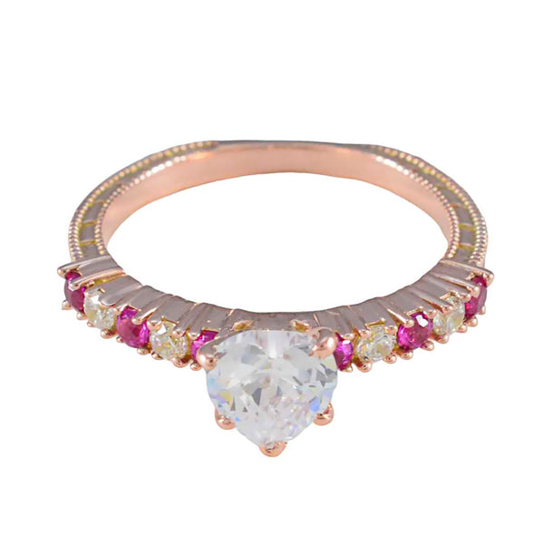 Ruby CZ multiple American 92.5 Silver Red Gemstones Delicate Trendy Ring Jewellery