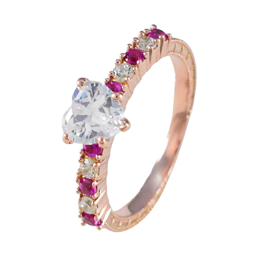 Ruby CZ multiple American 92.5 Silver Red Gemstones Delicate Trendy Ring Jewellery