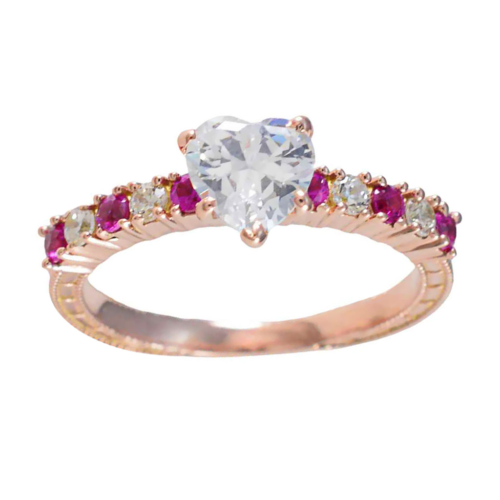 Ruby CZ multiple American 92.5 Silver Red Gemstones Delicate Trendy Ring Jewellery