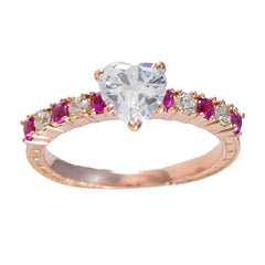 produttore riyo anello in argento con placcatura in oro rosa rubino cz pietra a forma di cuore con montatura a punta anello nuziale gioielli da sposa