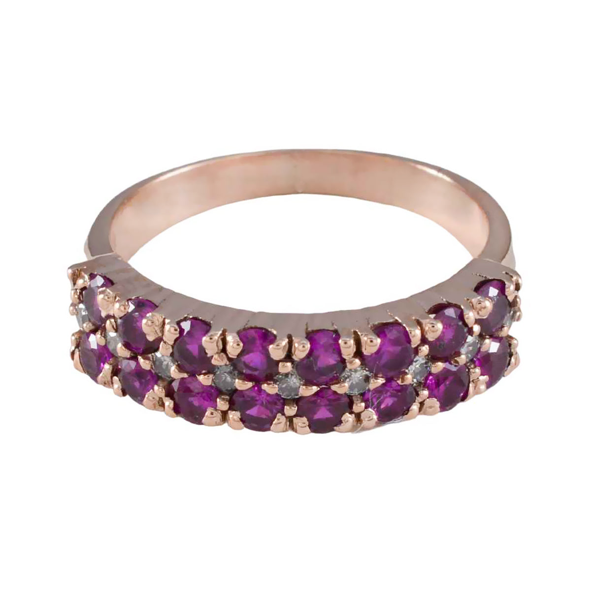 Превосходное серебряное кольцо riyo с покрытием из розового золота, рубин и камень cz, круглая форма, закрепка зубца, антикварное ювелирное изделие, обручальное кольцо