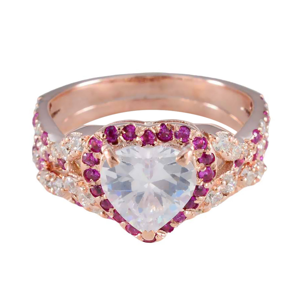 Ruby CZ Halo American Silver Red Gems Whisper thin Heart Ring Jewellery