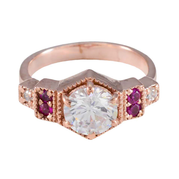 Ruby CZ Halo Latin American 92.5 Silver Red Gemstones Whisper thin Engagement Ring Jewellery
