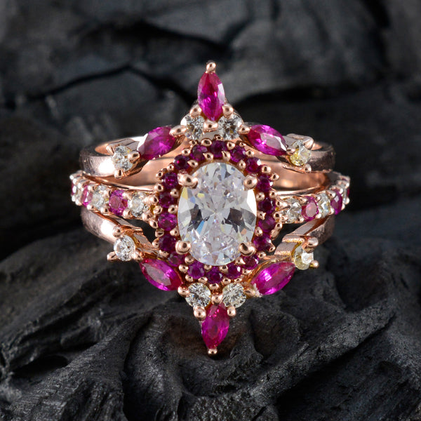 Ruby CZ Halo Indian 925 Sterling Silver Red Gems Whisper thin propsel Ring Jewelry