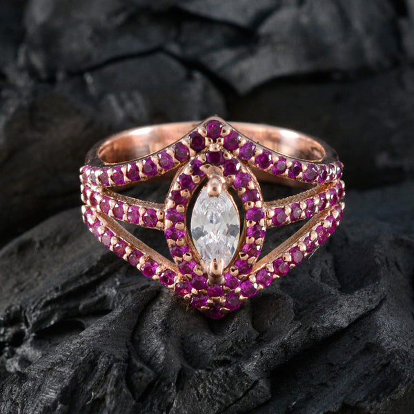 Ruby CZ Halo American Silver Red Gemstone Slim valentine Ring Jewellery