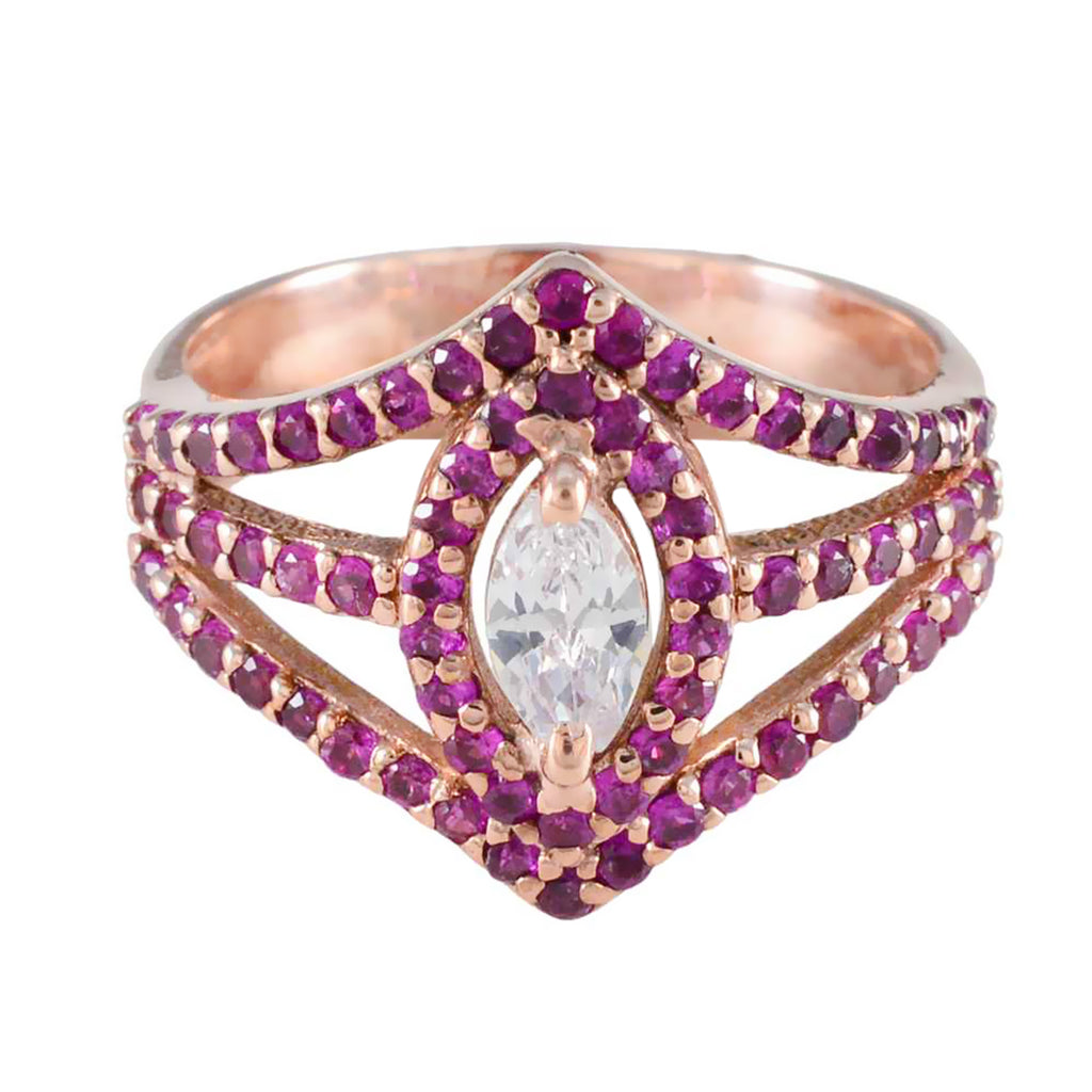 Ruby CZ Halo American Silver Red Gemstone Slim valentine Ring Jewellery