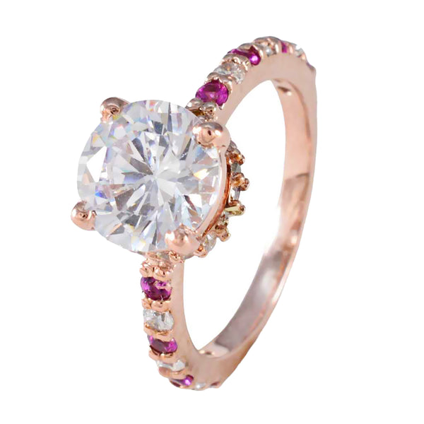 Ruby CZ Halo Korean Silver Red Gems Delicate Contemporary Ring Jewelry