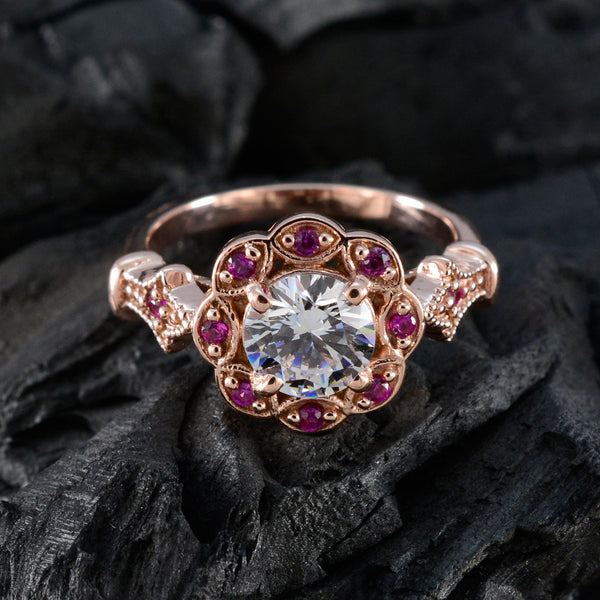 Ruby CZ Halo Latin American Sterling Silver Red Gemstone Whisper thin Engagement Ring Jewellery