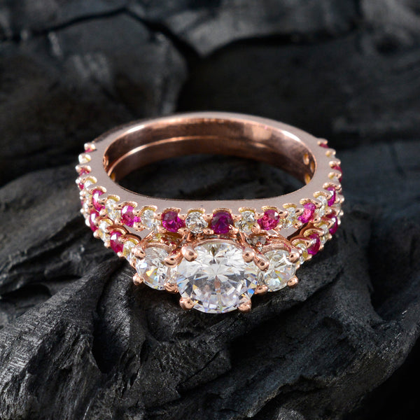Ruby CZ Halo Latin American 92.5 Silver Red Gemstone Minimal propsel Ring Jewellery