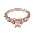 Ruby CZ Halo Latin American Sterling Silver Red Gems Slim Engagement Ring Jewellery