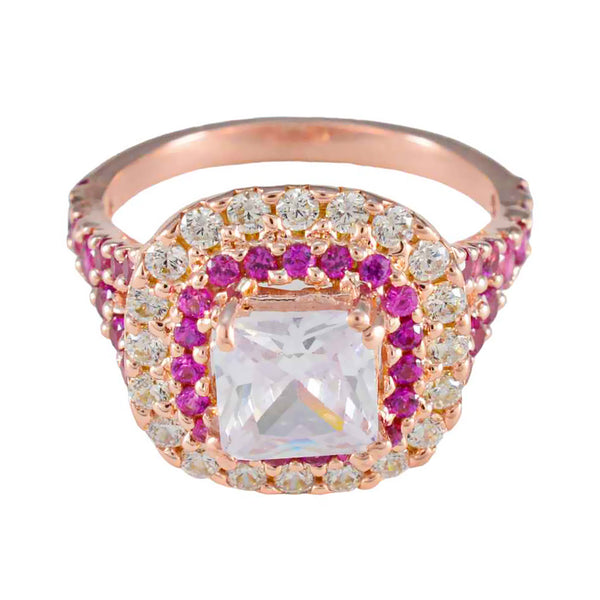 Ruby CZ Halo Korean 925 Sterling Silver Red Gems Slim Romantic Ring Jewelry