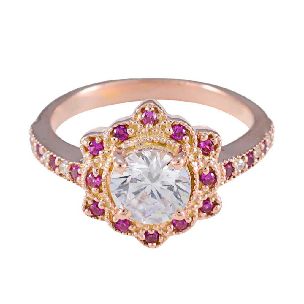 Ruby CZ Halo Korean 925 Silver Red Gemstones Whisper thin valentine Ring Jewelry