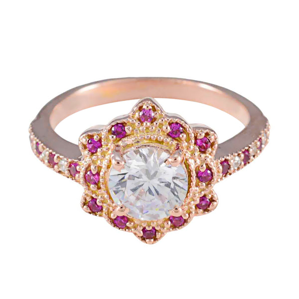 Ruby CZ Halo Korean 925 Silver Red Gemstones Whisper thin valentine Ring Jewelry
