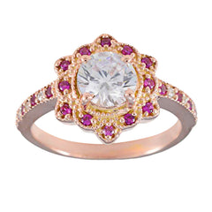 Классическое серебряное кольцо riyo с покрытием из розового золота, рубин и камень круглой формы, закрепка ювелирных изделий, обручальное кольцо