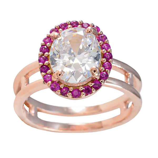 Ruby CZ Halo American 925 Sterling Silver Red Gems Slim valentine Ring Jewellery