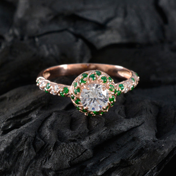 White CZ Halo American 925 Sterling Silver White Gemstone Minimalist Glamorous Ring Jewellery