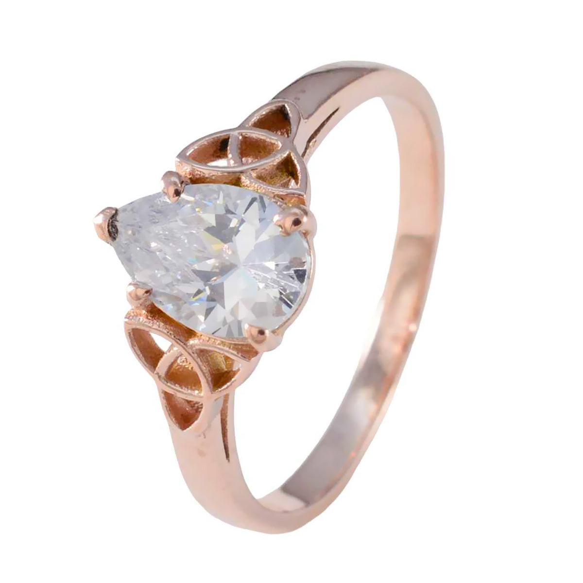 Witte CZ Solitaire Amerikaanse 925 Zilveren Witte Edelsteen Delicate Luxe Ring Sieraden Secundaire afbeelding