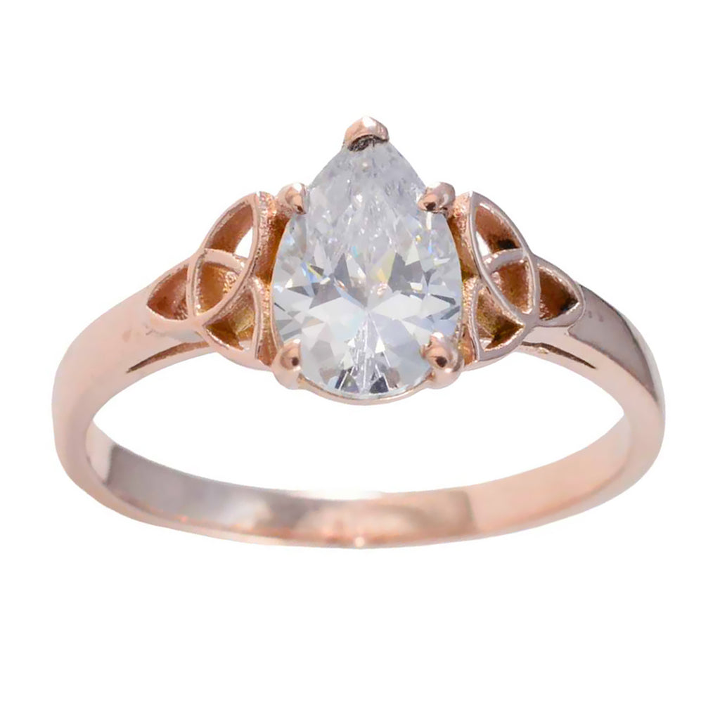 White CZ Solitaire American 925 Silver White Gemstone Delicate Luxurious Ring Jewelry