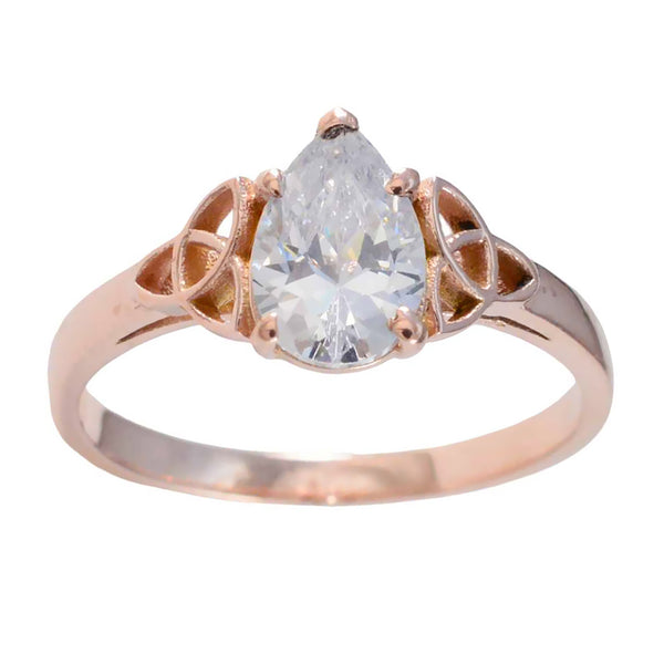 White CZ Solitaire American 925 Silver White Gemstone Delicate Luxurious Ring Jewelry